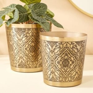 Metal Planters with Embossed Designs